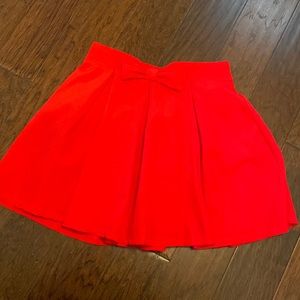 Red flare mini skirt